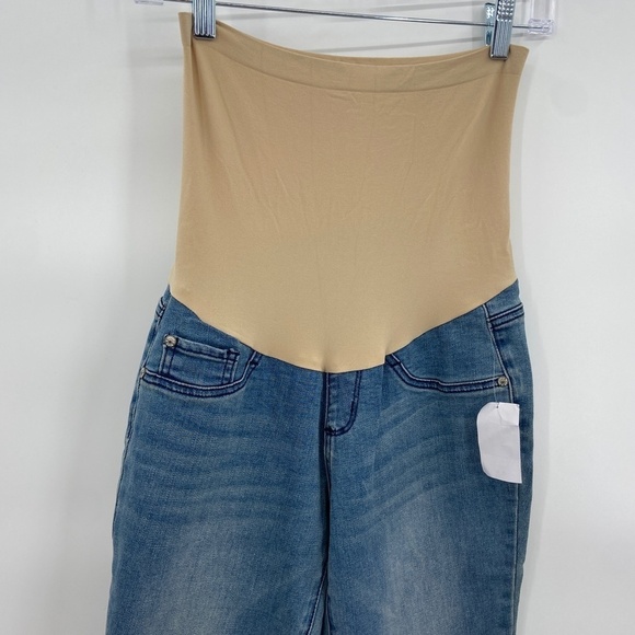 NWT INDIGO BLUE Fit Belly Bootcut Stretch Denim Maternity Jeans Pants Size XS - Picture 4 of 7